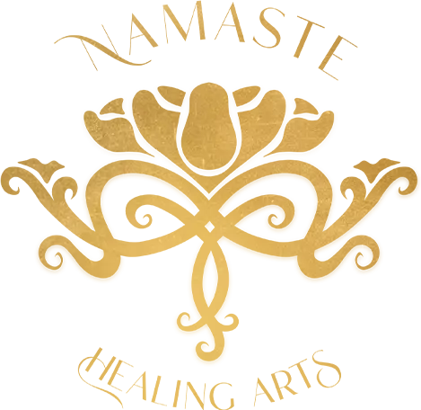 Circular Namaste Healing Arts Logo Golden